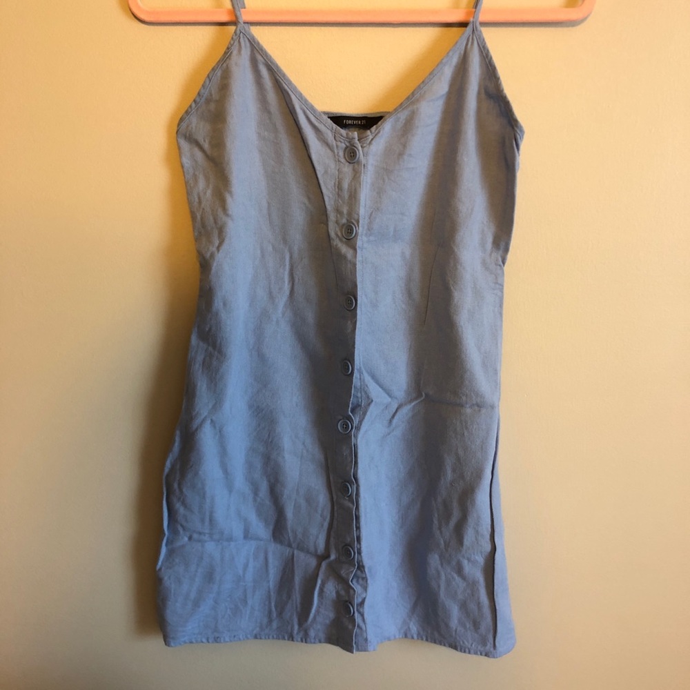 Forever 21 Blue Button Up Dress XS